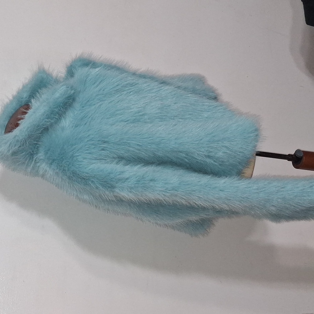 SHEIN /Light Aqua Blue Teddy Jacket- W Sz Medium - Picture 3 of 6